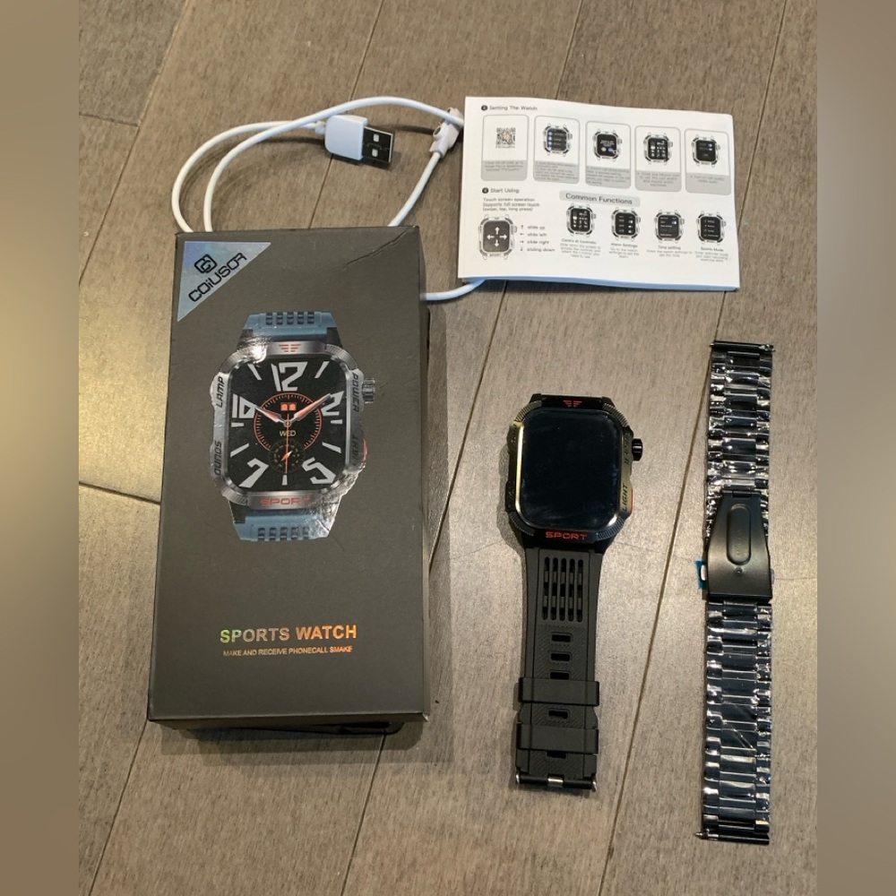 COiUSOR Rugged Military Smart Watch - Bluetooth Calls, Heart Rate